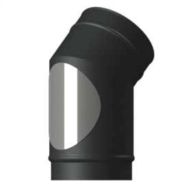 VED 45° Elbow with clean hatch single wall matt black